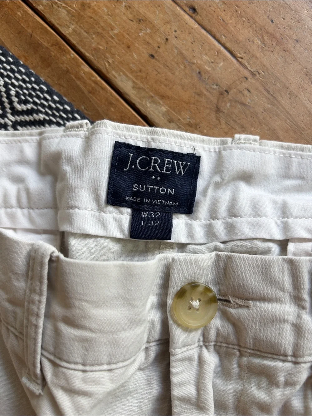 J. Crew Sutton Pants Off-White/Tan Men's Cotton Chinos